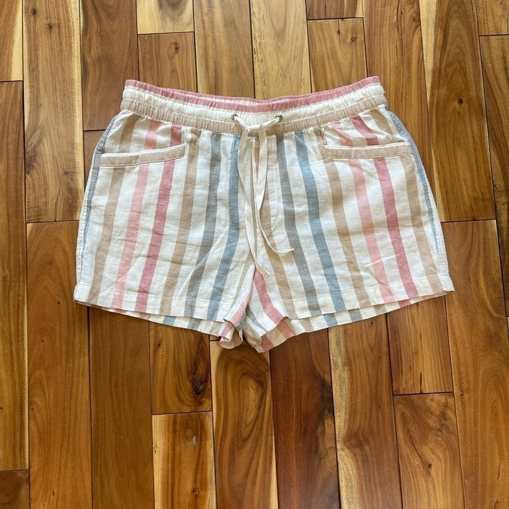 GAP Linen Cotten Blend striped Women’s Summer Shorts Sz M